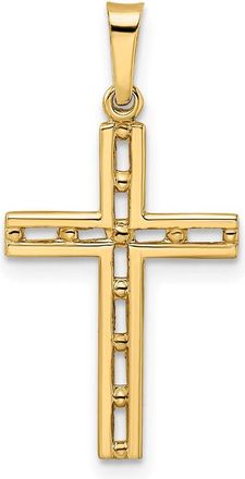 Diamond2Deal 14k Yellow Gold Polished Solid Cross Pendant