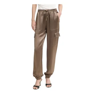 Guess Broeken, Dames, Bruin, M, Polyester, New Marzia Jogger Cargo