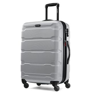 Samsonite Omni PC Checked-Medium 24-Inch Hardside Expandable Luggage with Spinner Wheels in Silver at Nordstrom