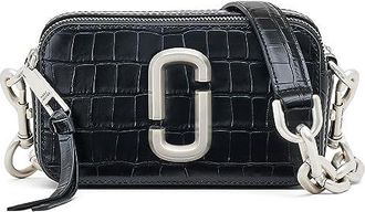 Marc Jacobs The Croc-Embossed Chain Snapshot Womens Handbags Black, Chain/Leather/Polyester