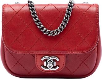 Chanel Pre-owned Vintage Mini Crossbody - Dames - Vintage Mini Tas - Rood - ONE Size - Leer - Vintage