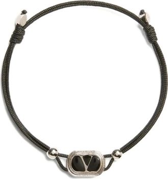Valentino Garavani Bracelets, male, Black, ONE SIZE, Ovalette Cotton Bracelet