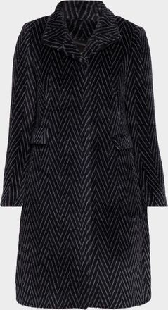 Chiarulli Feronia Chevron Wool One-Button Coat