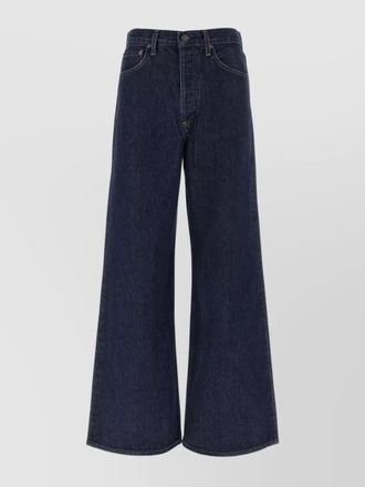 A Gold E denim high-rise wide-leg jeans