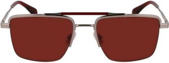 Paul Smith Landor 55mm Rectangular Sunglasses in Gunmetal/Red at Nordstrom