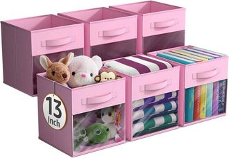 Sorbus 13In 6 Pack Collapsible Fabric Storage Bins