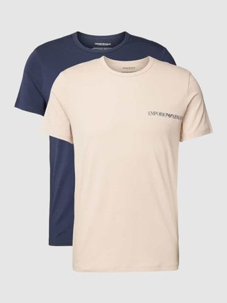 Emporio Armani T-Shirt mit Label-Print in Marine, Gr&ouml;&szlig;e M