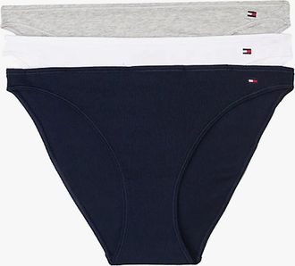 Tommy Hilfiger Womens Tommy Hilfiger 3 PACK DIPPED BIKINI Womens Brief Multicoloured - Size: MEDIUM