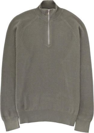 Brunello Cucinelli Olive Mock Collar Sweater