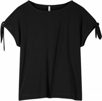 Summum Womens Washed Modal Jersey Top In Black