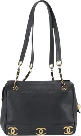 Chanel Pre-owned Shoulder Bag - Dames - Vintage Schoudertas - Zwart - ONE Size - Leer - Vintage