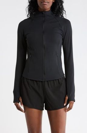90 Degree by Reflex Felix Ribbed Active Jacket in Black at Nordstrom Rack, Size X-Small