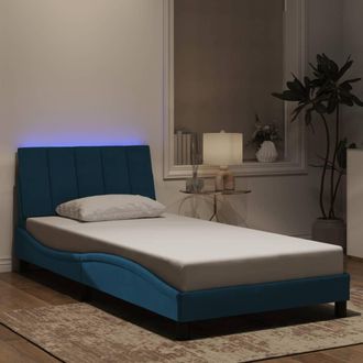 vidaXL Vidaxl - Estructura De Cama Con Luces Led Terciopelo Azul 100x200 Cm