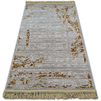 RugsX Rugsx - Alfombra Acr&iacute;lica Manyas 193aa Franjas Marr&oacute;n/crema Beige 80x150 Cm