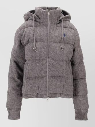 Ralph Lauren hooded cable knit puffer coat sweater
