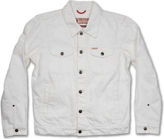 Iron And Resin Mens Bull Denim Sand Jacket In White