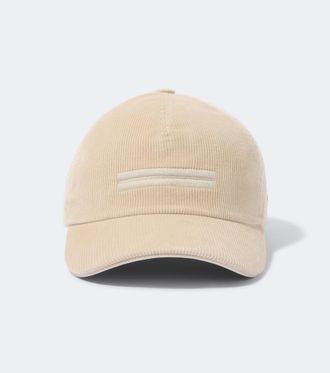 Ermenegildo Zegna Leather-trimmed corduroy baseball cap