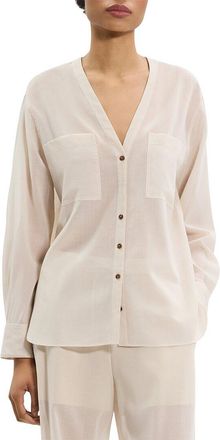 Theory Sheer Lightweight Wool Shirt