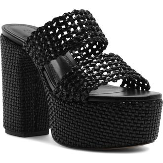 Schutz Aberdeen Platform Sandal in Black at Nordstrom, Size 9.5