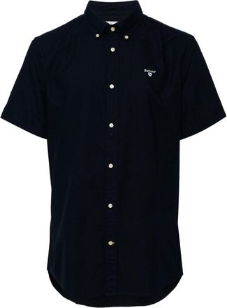 Barbour embroidered-logo cotton shirt - men - Cotton - M - Blue