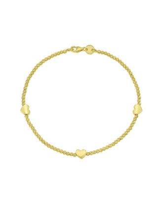 Italian Gold, Inc 14K Gold Heart Station Bead Bracelet