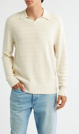 Rag & Bone Harvey Johnny Collar Relaxed Polo in Ivory at Nordstrom Rack, Size Xx-Large