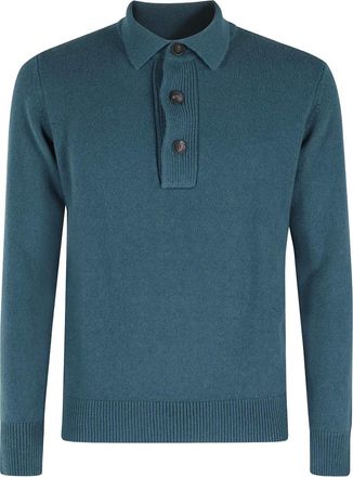 FILIPPO DE LAURENTIIS Poloshirt met knopen - Blauw