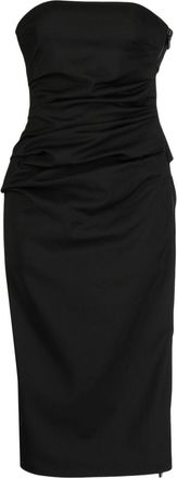 Maticevski ruched strapless dress - women - Cotton/Polyamide/Elastane - 10 - Black