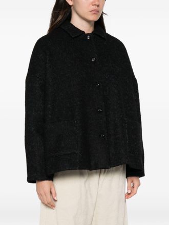 Apuntob Herringbone Wool-Blend Jacket - Black