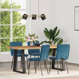 vidaXL Sillas De Comedor 4 Unidades Terciopelo Azul Vidaxl