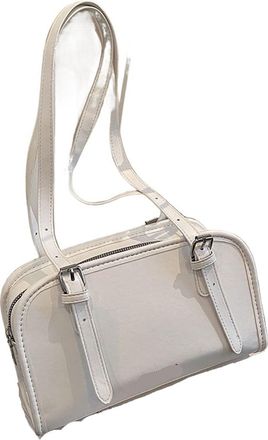 Generic Fashionable Mini Shoulder Handbag For Women Stylish Versatile Underarm Bag Retro(WHITE)