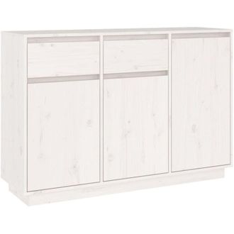 vidaXL Vidaxl - Aparador De Madera Maciza De Pino Blanco 110x34x75 Cm
