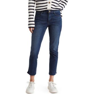 Wit & Wisdom Logan AbSolution Raw Hem Skinny Straight Jeans in Blue at Nordstrom Rack, Size 16