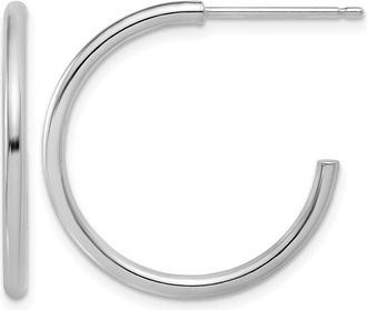 Diamond2Deal Platinum Polished 2x25.5mm Post C-Hoop Earrings