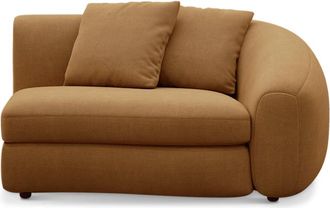 Castlery Fable Right Arm Sofa Customized, Caramel Performance Fleece, Spill Resistant, Ultra Deep Seats for Sofas, Castlery