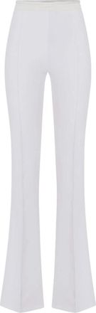 Elisabetta Franchi Flared Broeken - Dames - Wijde Broeken - Wit - XL - Polyester - Broeken