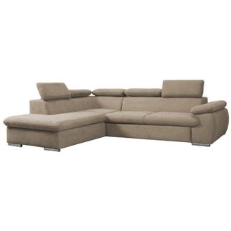 Vente-Unique Vente-unique - Divano letto angolare con contenitore in tessuto Beige - Angolo a sinistra - fabien