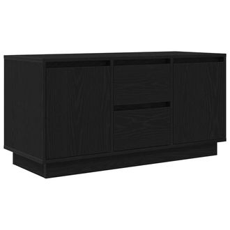 Berkfield Home TV Cabinet with LED Lights Black Oak 100x41x50 cm | Size: 100 x 41 x 50 cm
