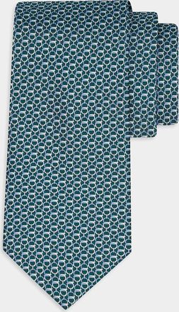 Ferragamo Men & apos;s Repeat Gancini Silk Tie