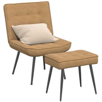 vidaXL vidaXL Poltrona Relax con Poggiapiedi Marrone in Velluto
