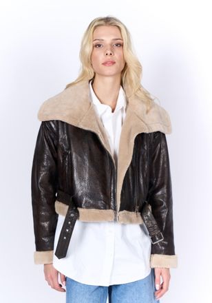 Freaky Nation Lederjacke FREAKY NATION Perfect Way-FN, Damen, Gr. XL(42), braun, Oberstoff: 100% Leder, normal, Jacken Lederjacke