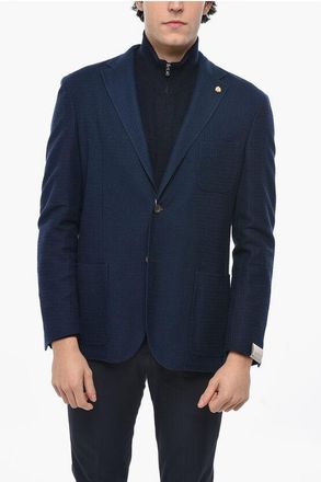 Corneliani CIRCLE Blazer Monopetto In Maglia Di Cotone Sfoderato taglia 54