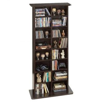 OEM Estanter&iacute;a De Pared, 559 X 222 X 1295 Mm, Mueble De Almacenamiento De 16 Compartimentos, Con Dispositivos Antivuelco, Organizador Para Cds Dvds Libros