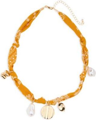 Leith Bandanna Charm Necklace in Yellow Multi- Gold at Nordstrom Rack