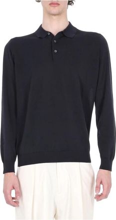 Drumohr Long Sleeve Polo - Heren - Polos - Blauw - M - Katoen - Tops