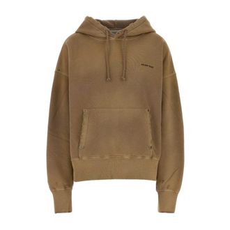 Golden Goose Journey Garment Dyed Relaxed Hoodie - Dames - Hoodies - Bruin - M - Katoen - Hoodies & sweatvesten