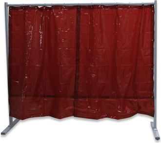 Kemper Biombo Con Cortina Para Protecci&oacute;n Contra Radiciones, Proyecciones De Soldadura Y Salpicaduras Kemper Rojo