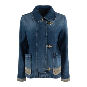 Fay 3 Denim Hooks With Suede Details