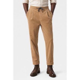 Brunello Cucinelli MenS Tan Cotton Corduroy Trousers, Size 56