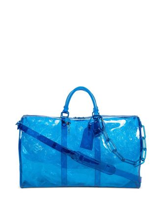 Louis Vuitton 2019 Keepall Bandouli&egrave;re 50 Ltd. Ed. Virgil Abloh holdall - Blue